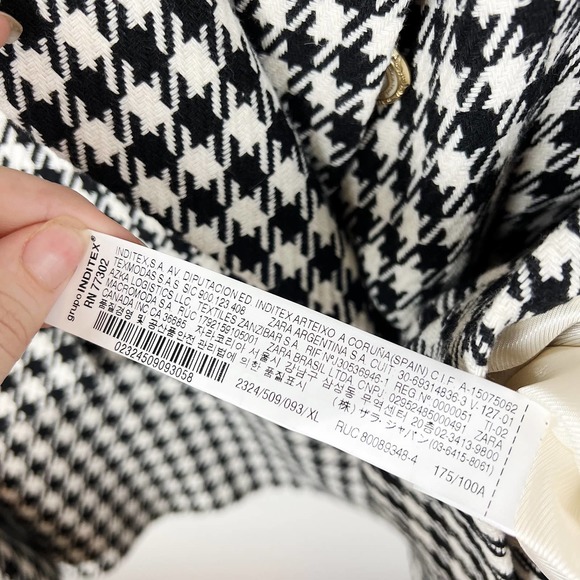 Zara Black Plaid Double Breasted Blazer - Picture 16 of 17